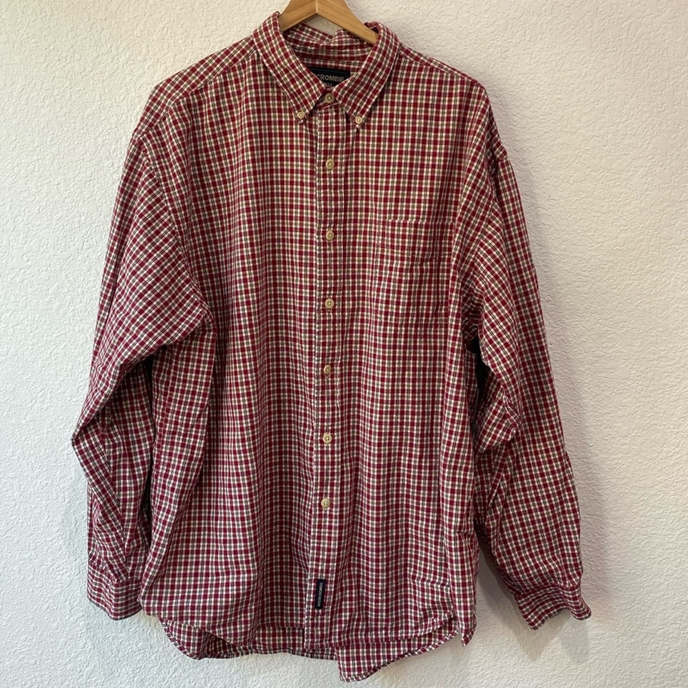 Abercrombie & Fitch Y2K Plaid Button Up Long Sleeve 100% Cotton Shirt Sz L